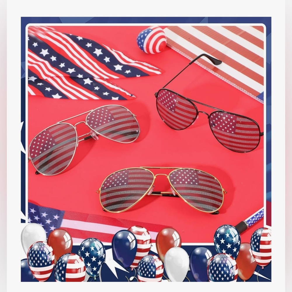 Mepase 12 Pack Mens And Women American Flag Sunglasses Usa Flag Glasses
